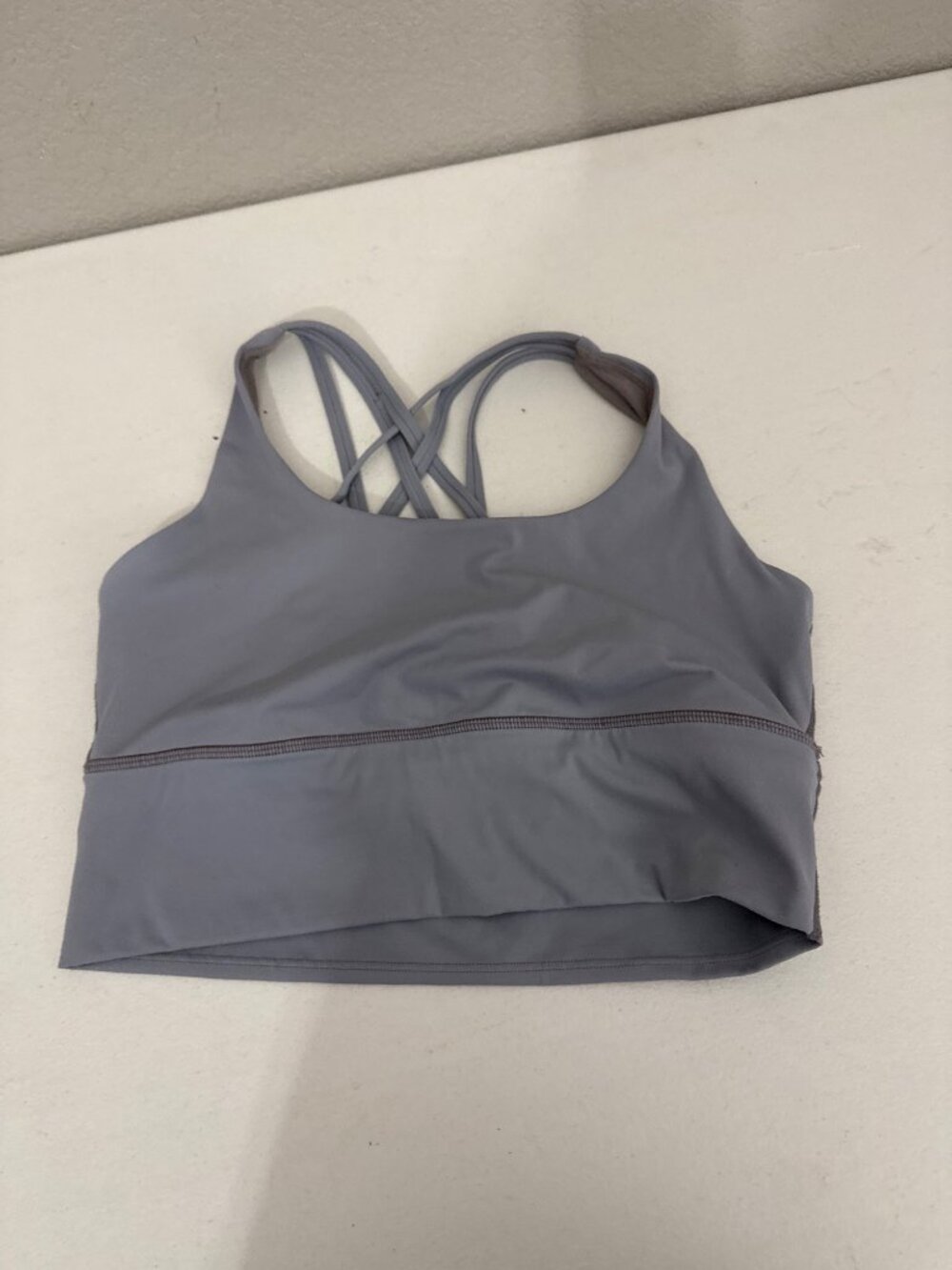 Sports Bra Light Support Sports Bra With Cross Back Straps Gray